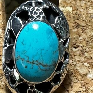 Turquoise ring, Sterling silver